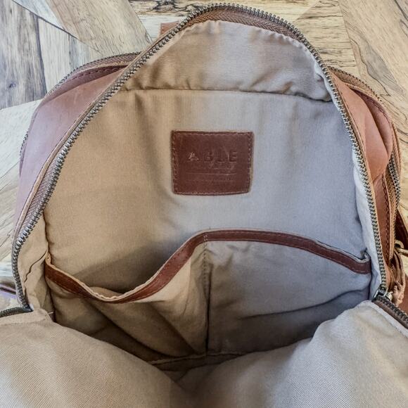Able Local + Global Liliana Everyday Backpack Genuine Cognac Leather, Brazil - Picture 13 of 15
